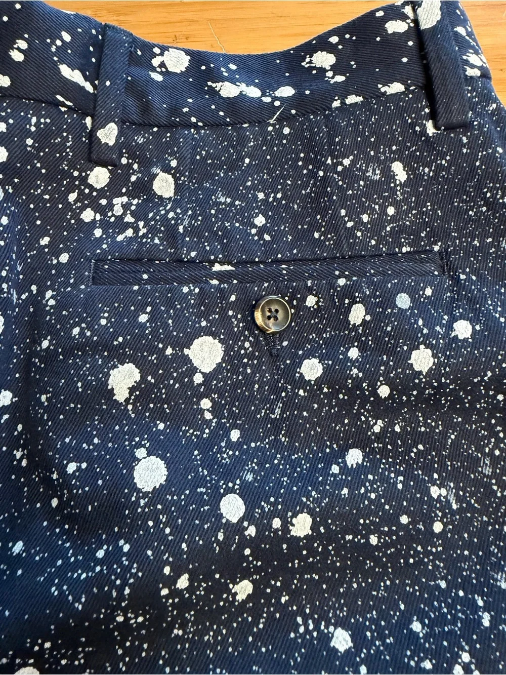 SECOND/LAYER Cerreto Trousers Navy Paint Splatter Size 48 (Waist 34)
